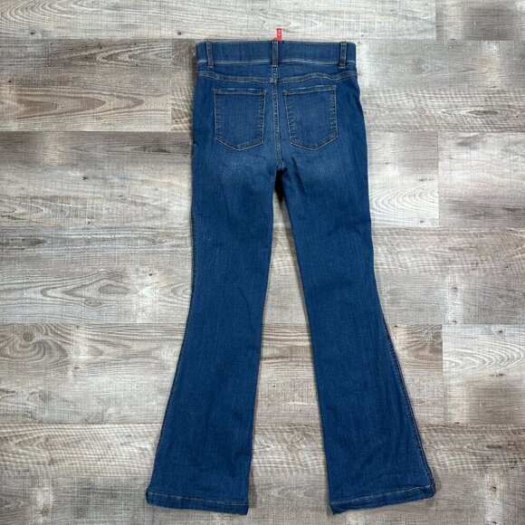 SPANX Denim Flare Leg Blue Jeans Woman High Waist Size M x 31" - Picture 8 of 12